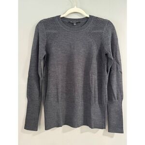 Athleta Gray Merino Extra Fine Wool Long Sleeve‎ Sweater Top Womens Size S